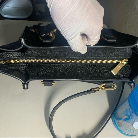 Michael Michael Kors Kris Small Pebbled Leather Satchel Black - Picture 6 of 11